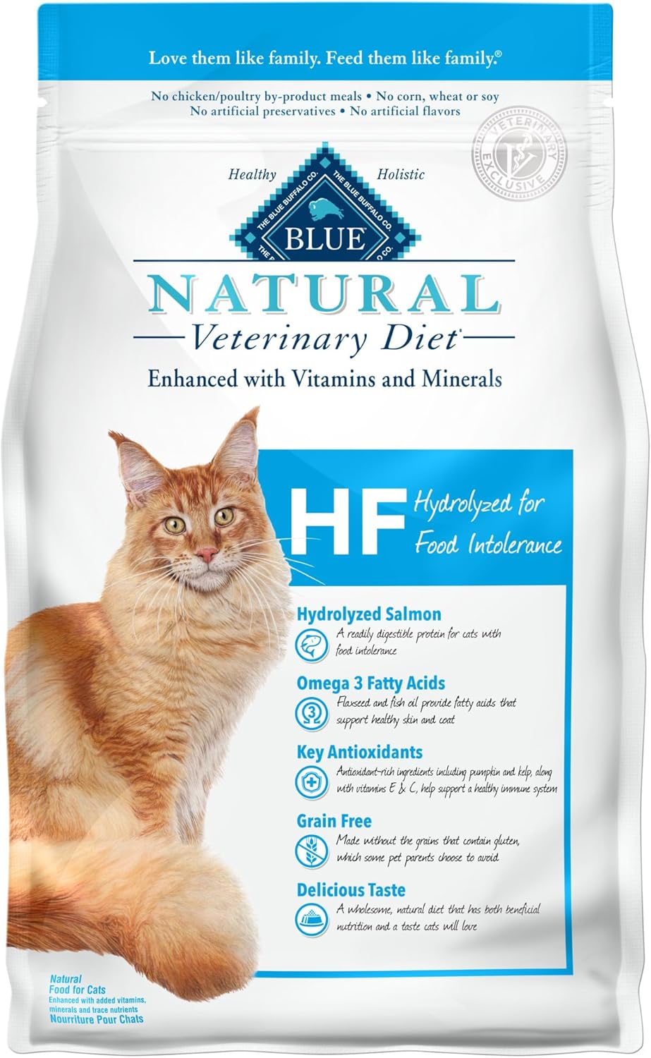 Blue Buffalo Natural Veterinary Diet HF Hydrolyzed for Food Intolerance Dry Cat Food