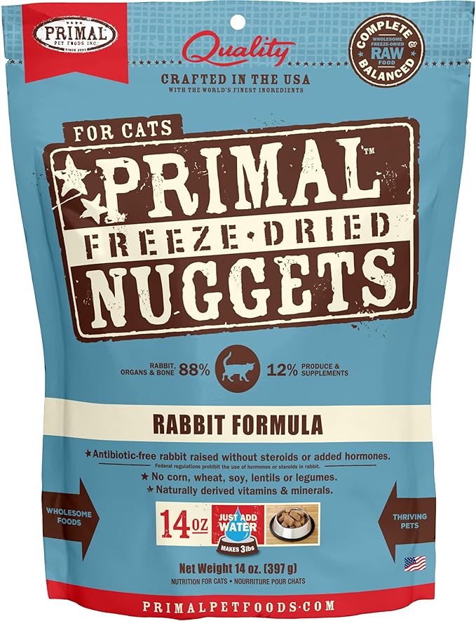 Primal Freeze Dried Cat Food Nuggets Rabbit Formula